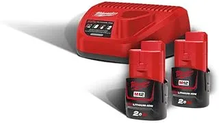 حزمة المبتدئين Milwaukee M12 [2XM12B2 + C12C]