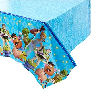 amscan Toy Story 4 Plastic Party Table Cover, Blue, 54 Inches X 96 Inches, 1 Piece, 572367
