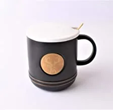 Tea Cup And Lid With Gold Spoon-400ml