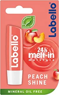 LABELLO Lip Care, Moisturizing Lip Balm, Peach Shine, 4.8g