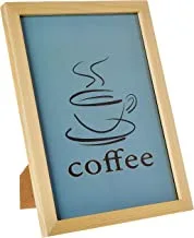 LOWHA coffee cup draw Wall Art with Pan Wood framed Ready to hang for home, bed room, office living room Home decor hand made wooden color 23 x 33cm By LOWHA, multicolor