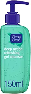 Clean & Clear Face Cleanser, Deep Action Gel, Refreshing, 150Ml