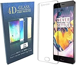 OnePlus3 / 3t Glass Full Cover Film 3D منحني واقي شاشة من الزجاج المقوى - شفاف