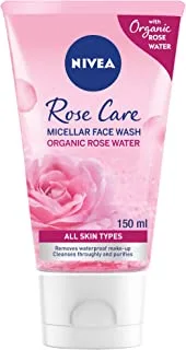 NIVEA Face Wash Micellar, Rose Care with Organic Rose, All Skin Types, 150ml
