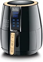 BLACK+DECKER Digital Air Fryer, 1500W, 4L/1.2kg, 360° Hot Air Convection Technology, Temperature & Time Controller, Touch Digital Display, Frying Grilling, Roasting & Baking, A400-B5
