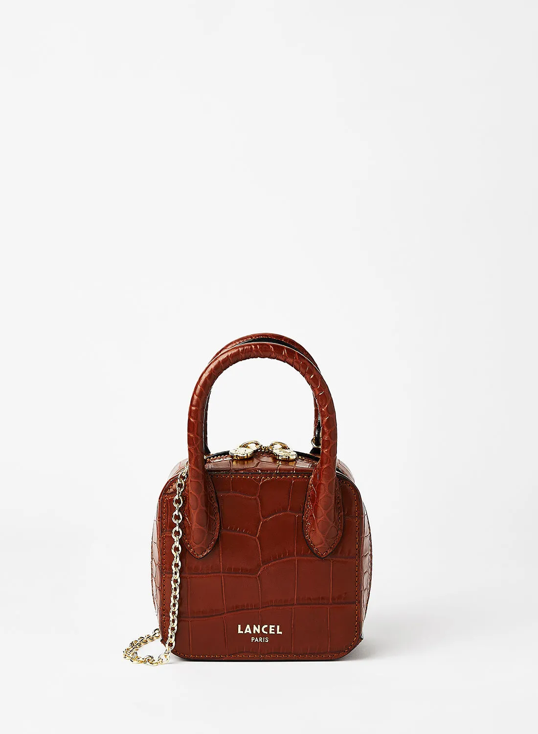 Lancel Alice Textured Mini Handbag Brown
