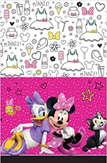 Disney Minnie Plastic Table Cover Birthday Party Tableware Decoration (1 Piece), Pink, 54 Inches X 96 Inches