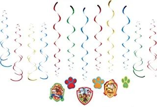 Amscan 671462 Paw Patrol Value Pack Foil Swirl Decorations, Party Favor 5 Inches
