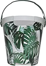 Decorated Trash Can with handle - Large size, Bucket palm tree style, 10LT-Q