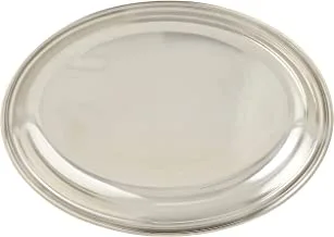 Raj Oval Stainless Steel Deep Serving Plate, Silver, 22.5 cm, ODP003, Soup Plate, Salad Plate, Dessert Plate