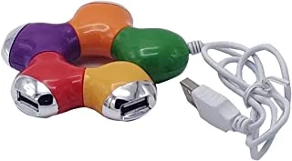 محور USB 2.0 ملون على شكل زهرة 4 منافذ محور USB