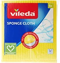 Vileda Sponge Cloth Cleaning Cloth, 5 Pieces, for kitchen, bathroom, toilet, and drying With excellent absorbency, for cleaning and drying, soaks up any liquid.