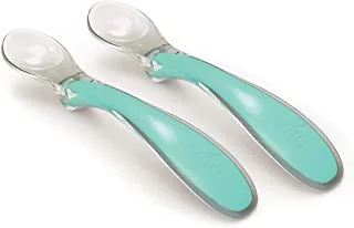 Nuvita Easy Eating Spoons Set 2 Pieces, Silicone, Green - Pack of 1