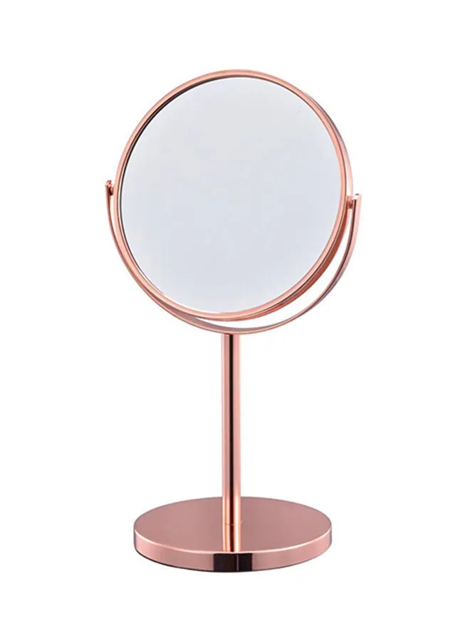 مرآة مع حامل من أمل ، للاستخدام في الغرور والحمام ، متينة ومتعددة الأغراض باللون الوردي