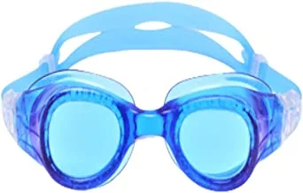 نظارات سباحة هيرموز للبالغين من الأشعة فوق البنفسجية ومضادة للضباب من قطعة واحدة من البولي فينيل كلوريد للسباحة ، أزرق ، H-GA2381-BL