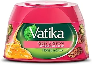 Vatika Repair & Restore Styling Hair Cream - Honey & Castor, 140 Ml