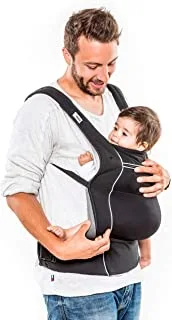 Hauck Close to Me, Ergonomic Baby Carrier New-Born, Front, Breathable, Adjustable Carrier for Infants From Birth Up to 12 kg, Lumbar Support Belt, Black
