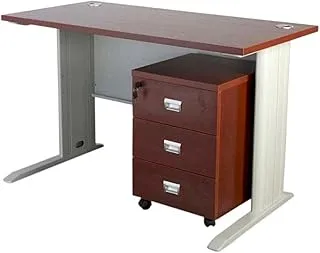 MAHMAYI OFFICE FURNITURE Stazion 1260 Modern Office Desk with Drawers (120cm, Apple Cherry)