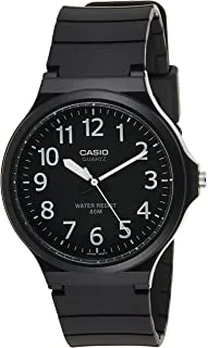 Casio Collection Male Wristwatch - Quartz Casual Resin Band and case Black Analog Black Dial - MW-240-1B