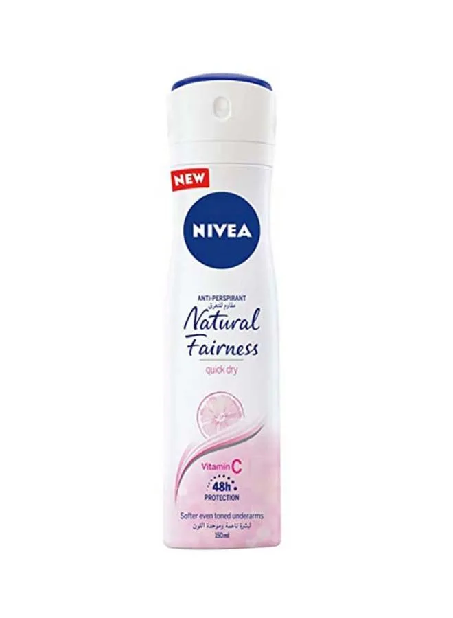 NIVEA Natural Fairness Deodorant Spray White/Pink 150ml