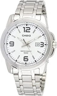 Casio Watch For Men Analogue Quartz with Stainless Steel Bracelet