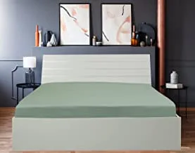 Hotel Linen Klub Single Fitted Sheet -1pc, 250TC 100% Cotton Dobby Box Sateen, Deep Pocket, Size: 120 x 200 cm, Sage Green