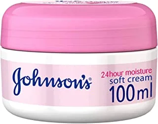 Johnson's Body Cream, 24 HOUR Moisture, Soft, 100ml