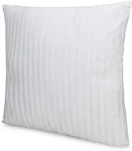 Soft Stripe Hotel Cushion- 45 X 45 cm, Stripe-1, White, Polyester