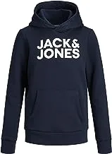 Jack & Jones boys JJECORP LOGO HOOD NOOS JR Sweatshirt, Blue (Navy Blazer), 11-12 Years