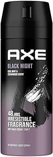 AXE Men Deodorant Body Spray, for long lasting odour protection, Black Night, 48 hours irresistible fragrance, 150ml