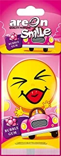 Areon Emoji Hanging Air Freshener for Car, Fragrance, Fresh Air-Bubble Gum (ASD12) Pack of 1, 21431