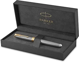 Parker Sonnet Premium Chiselled, Sterling-Silver Rollerball Pen With Gold Trim And Ink Refill - 8529