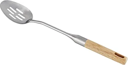 Berger Stainless Steel Slotted Spoon With Rubber Wood Handle- SA-404