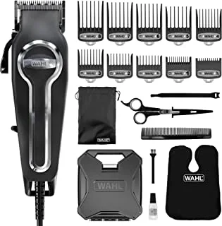 WAHL Elite Pro Hair Cutting Kit | Corded Hair Clipper For Men | Self Sharpening Precision Blades With Taper Lever | Different Cutting Lenght | Secure-Fit Premium Guide Combs (79602-300)