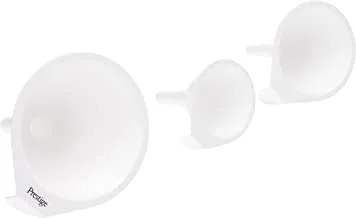 Prestige Plastic 3 Piece Funnel set|Dishwasher Safe- White
