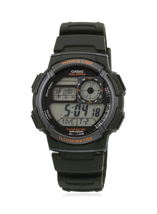 CASIO ساعة رقمية للرجال من السيليكون AE-1000W-3AVDF - 44 ملم - أسود