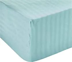 شرشف سرير Deyarco Soft Comfort Stripe ميكروفايبر مفرد ، أزرق مائي ، 90 × 190 سم ، مزدوج