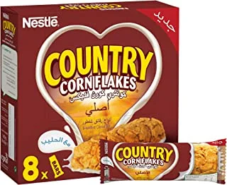 Nestle Country Cornflakes Original Breakfast Cereal Bar 20g, (8 Bars)
