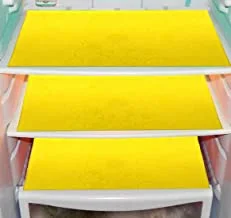Kuber Industries Multipurpose Mats|Refrigerator Mat|Drawer, Cabinet Mats|Water Proof Anti-Slip Mat|Pack of 3 (Yellow)
