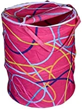 Kuber Industries Round Cloth Foldable Laundry Basket Bag, Volume:-30L,Multi Color Standard