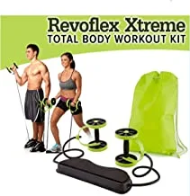 ALSafi-EST Revoflex Xtreme Home Gym, multi use for fitness exercise, green/black, trimmer