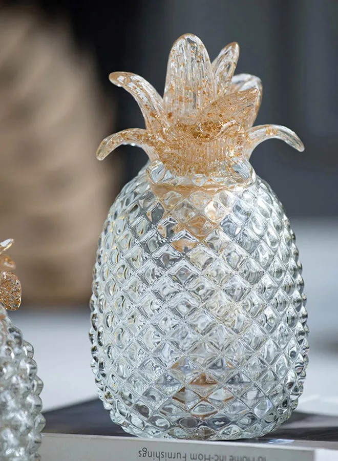ebb & flow Glass Pineapple Lamp Unique Luxury Quality Material For The Perfect Stylish Home Desktop Decoration White 12 X 12 X 22.5cm