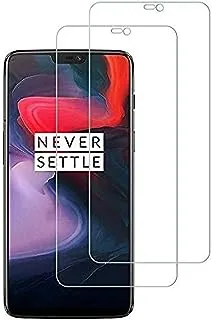 2 pack Oneplus 6 Screen Protector, 2.5D 9H Hardness HD clear Bubble Free Installation High Responsivity Tempered Glass Screen Protector for Oneplus 6 phone(Clear) - 2pack