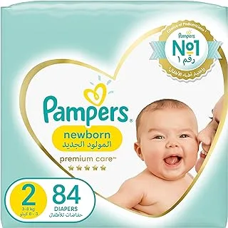 Pampers Premium Care, Size 2, Mini, 3-8kg, Jumbo Pack, 84 Taped Diapers