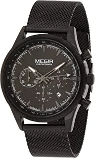 Megir Gents Wrist Watch, Ms2153G-Bk-15A