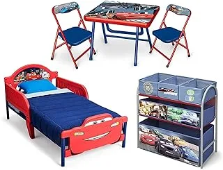 طقم سرير أطفال سيارات دلتا للأطفال وطاولة وكرسي وتخزين - عبوة من 1