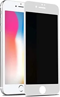 Al-HuTrusHi iPhone 8 Plus / 7 Plus واقي شاشة للخصوصية من الزجاج المقوى ، طبقة حماية ضد التجسس مع تغطية كاملة ثلاثية الأبعاد منحنية (أبيض)