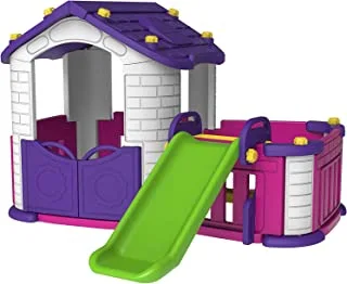 Pink Big Happy Play House With Slide CHD-354, Multi color