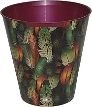 Decorated Trash Can - Medium Size, Feathers Style, 10Lq-Pot