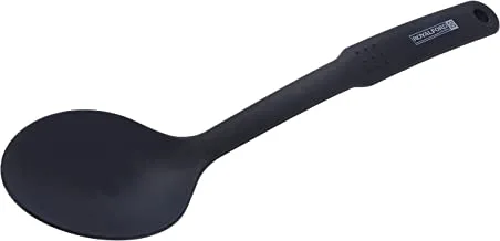 Royalford Professional Nylon Cooking And Serving Spoon With Soft Grip Handle - Dinner Cutlery/Crockery Utensil â€“ Ultra Stylish Long Black 30 Cm RF5057
